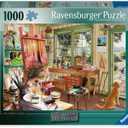 Ravensburger My Haven Artist's Shed 1000 Piece Jigsaw Puzzle | Relaxing Puzzle Imagery | Every Piece Unique with Softclick Technology | Durable Blueboard Made from Eco-Friendly Materials