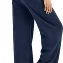 SINOPHANT Womens Wide Leg Sweatpants High Waist Lightweight Lounge Pants with Pockets Drawstring Joggers (Blue, L)