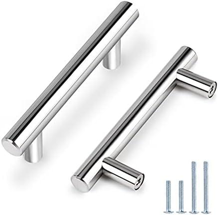Probrico (15 Pack Cabinet Handles 3 Inch Polished Chrome Cabinet Pulls 5 Inch Length Drawer Pulls Stainless Steel Kitchen Cabinet Hardware Chrome Modern Drawer Pulls