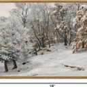 ARPEOTCY Framed Canvas Wall Art, Winter Landscape Christmas Decor, Living Room Snow Scenery Paintings Wall Decor, Home Bedroom Bathroom Vintage Decorations, Christmas Holiday Gifts, 12x16 Inch