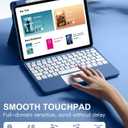 Harvopu Compatible with iPad Air 11 Inch & Air 5th/ Air 4th Generation Case with Keyboard - Multi-Touch Trackpad, 7-Color Backlit, Detachable Folio Keyboard Cover for Air 11-inch M4/M3/M2 (Navy Blue)