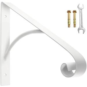 Stair Hand Rails Wall Mount Handrails for Outdoor Steps, Metal Wrought Iron Staircase Handrails Fits 1 or 2 Steps, Stair Railing Garage Railing for Indoor Steps or Front Door Porch