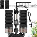 Upgrade Aquarium Electric Power Sponge Filter with Submersible Pump Ultra-Quiet Motor with Bio Ceramic Media Balls and 2 Spare Sponge (L for 20-55 Gal)