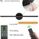 Battery Operated Wall Sconce, Modern Wireless Wall Lights with Remote & Touch Control, 24 Inch Black Dimmable Rechargeable LED Wall Lamps with 3 Colors & Timer for Bedroom, Living Room, Hallway
