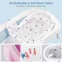Colorlife Baby Bath Seat Support Net Infant Bathing Seat Support Mat, Adjustable Comfortable Non-Slip Three-Pointed Baby Shower Net Bathtub Sit Up Mesh for Newborn 0-12 Months-White(No Bathtub)