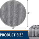Smiry Bathroom Rugs Mat Round 30x30, Soft Absorbent Chenille Bath Rugs, Non Slip Rubber Backing Machine Washable Quick Dry Bath Mats for Bathroom Floor, Tub, Shower, Home Accessories, Grey