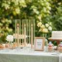 Hurricane Glass Candle Holders - Set of 20 Candlestick Holders for Taper Candles, Clear Candle Holder Bulk with 12” Tall Windproof Cylinder Cover for Festival Wedding Table Centerpiece Party Decor