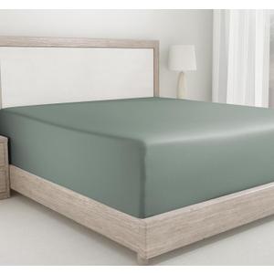 California Design Den Fitted Sheet for King Size Bed, Deep Pocket Soft 400 Thread Count 100% Cotton Sateen, No Pop-Off Elastic, Durable Hotel Quality Bedding, 1 Fitted Sheet Only (King, Sage Green)