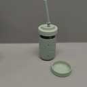 Elk and Friends Kids + Toddler Glass Cups | The Original 12oz Glass Mason Jar with Sleeves + Lids | Silicone Straws + Stopper | Smoothie Cup | Food Storage | Spill Resistant | Dishwasher Safe | 4 Pack (Sage/Navy/MistyBlue/Gray)