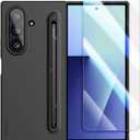 Nillkin for Samsung Galaxy Z Fold 7 Case with Upgraded Pen & Screen Protector, Fast Wireless Charging, Superior Liquid Silicone, Protective Slim Phone Case with Stylus for Galaxy Z Fold 7, Black