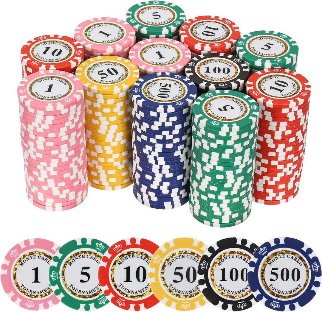 Premium Numbered Poker Chips for Card Board Game,for Texas Hold'em, Blackjack,Card Club or Late Night Poker Games
