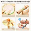 WINGYZ 11-in-1 Toddler Drum Set-Wooden Baby Musical Instruments for Toddlers 1-3 & Montessori Musical Toys,Music Table with Bongo Drums, Cymbals, Maracas & Wrist Bells for Early Rhythm Play