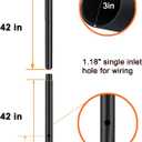 Black 3" x 84" Outdoor Light Post & Mailbox Pole, Heavy Duty Steel Pillar for Bird House, Landscape Fixtures - Porch, Patio, Garden, Deck or Lawn Accessory