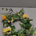 MISSPIN 5.9Ft Eucalyptus Garland with Flowers, Artificial Fake Flower Greenery Spring Garland for Baby Shower Wedding Mantle Table Centerpiece Spring Decor (Yellow)