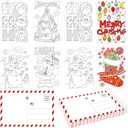 Whaline 48 Pack Blank Christmas Color Your Own Postcards to Santa 6 Designs Coloring Merry Xmas Greeting Letter Cards Wish List Writing for Family School Classroom Party Favors, 4 x 6 In