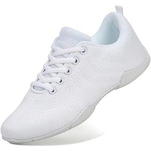 FUQIAO Girls White Cheerleading Shoes Lightweight Competition Sneakers Women Indoor Cheer Dance, White, Shoe 36