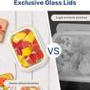 Simple Deluxe Meal Prep Food Containers with Exclusive Glass Lids, Glass Storage Containers with Lids, BPA-Free, Glass Lunch Boxes for Lunch, Pantry Organizers, Freezer to Oven Safe, 4 Pack (Set of 4 370ML Pro Containers)