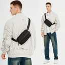 Crossbody bag, Small Sling Bag Fanny Packs for Men Women,Cross Body Fashion Waist Packs,Phone Chest Shoulder Pack Black Belt Bag with Adjustable Strap (Black)