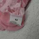 Lilosy Sexy Strappy Underwire Push Up Floral Lace Mesh Sheer Babydoll Lingerie Women Teddy Bodysuit Top Corset Bustier Nightgown Nightshirt See Through One Piece Pink, Medium