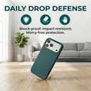 Leather Phone Case for iPhone 17 Pro, Magnetic Attraction, Camera Protection, Fingerprint Resistant (Dark Green, iPhone 17 Pro)