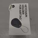 Waterproof AirTag Keychain Holder - 4 Pack Airtag Lock Case with Wire Cable Compatible with Apple AirTags, Ultra Durable Anti-Lost Protective Case with Keyring for Luggage, Backpack (Black)