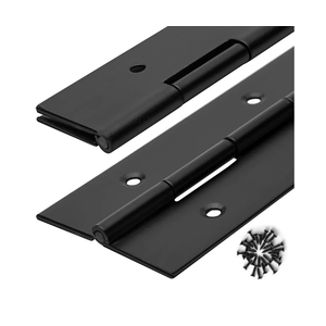 2Pack Heavy Duty Piano Hinge 30 Inch Stainless Steel Piano Hinge Black Continuous Hinge with Hole for Cabinets Boat Marine Door Box French Window Woodworking, 0.047" Leaf Thickness, 3'' Open Width