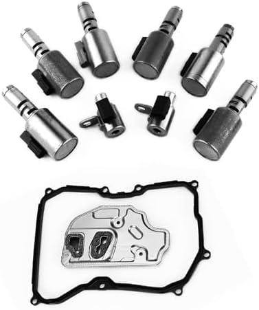6-speed 09G Transmission Solenoid Valve set 8 pcs With Filter Gasket Kit Compatible with Beetle Jetta Rabbit Golf 2.5