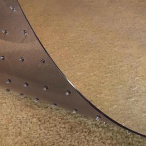 Round Clear Vinyl Floor Runner for Deep Pile Carpet - Non Slip & Stain Resistant Textured Mats - Waterproof Plastic Protector for Carpets, 36 Inch Diameter