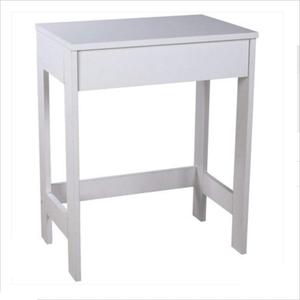 Laptop Table Solid Wood Home Study Table Simple Reading Table with Drawer Bedside Table (White)