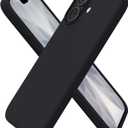 ORNARTO Compatible with iPhone 17 Case 6.3, Slim Liquid Silicone 3 Layers Full Covered Soft Gel Rubber Phone Case Protective Cover 6.3 Inch, Black