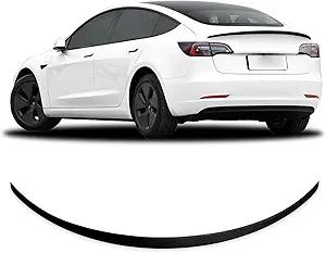 Rongxu auto Spoiler Fit for Tesla Model 3 2017-2023, ABS Material OEM Original Rear Spoiler Wing Rear Trunk Lip, Matte Black Sporty Appearance Tesla Model 3 Accessories