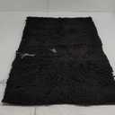 Smiry Luxury Chenille Bathroom Rugs 30x20, Extra Soft and Absorbent Shaggy Bath Mat, Machine Washable, Non-Slip Plush Carpet Runner for Tub, Shower, and Floor, Black