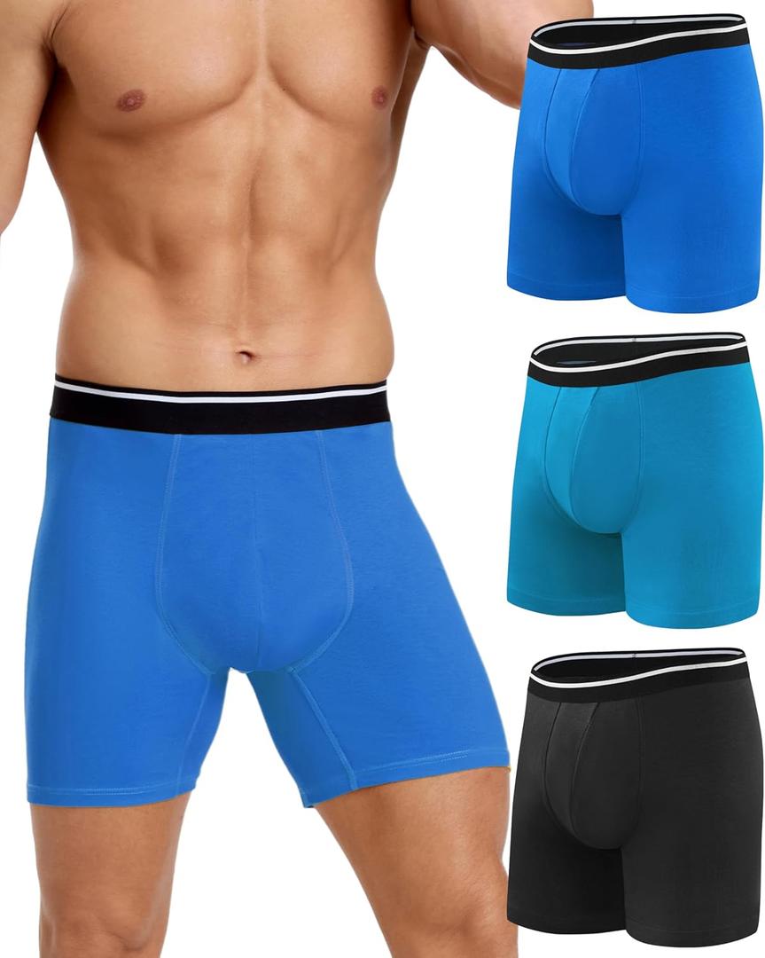 Incontinence Underwear for Men 150ML Absorbent Washable Reusable Leak Proof Cotton Protective Boxer Briefs 3 Pack (Multicolor01, Medium)