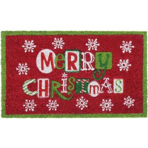 Rugsmith Multi Tufted Flakes Merry Christmas Doormat, 18" x 30" (1'6" x 2'6" (Rectangular))