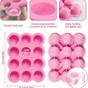 Baby Food Storage 12 x 1.5OZ Silicone Freezer Tray with Lid, Food Grade Silicone Containers for Purees & Vegetables Pink