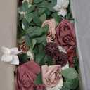 Ling's moment 8pcs Wedding Artificial Aisle Pew Flowers Chair Decorations Arrangements with Chiffon Ribbons Dusty Rose Mauve for Ceremony Chair Back Floral Decor Reception Church Party Outdoor