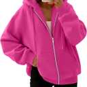 Trendy Queen Womens Zip Up Hoodies 2026 Oversized Sweatshirt (Medium, Hot Pink)