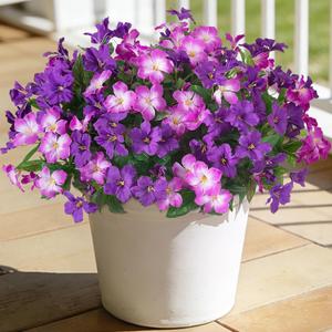 Fake Artificial Flowers for Outdoors 6 PCS Azalea Bouquet Silk Flowers for Outside UV Resistant Faux Flowers Plants for Outdoor Planters Realistic Spring Home Front Door Patio Garden Porch Decor