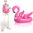 12 ft Skeleton Accessories Inflatable Swim Ring Skeleton Summer Outfit Set Giant Sized Pool Floats for Garden Lawn Outdoor Decor(Flamingo)