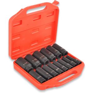 1/2" Impact Socket Set,14 Piece 6 Point Impact Set,Standard Impact Socket,SAE Sizes(3/8,7/16, 1/2, 9/16, 5/8, 11/16, 3/4, 13/16, 7/8, 15/16, 1, 1-1/16, 1-1/8, 1-1/4'') Deep Socket Set 1/2 Drive