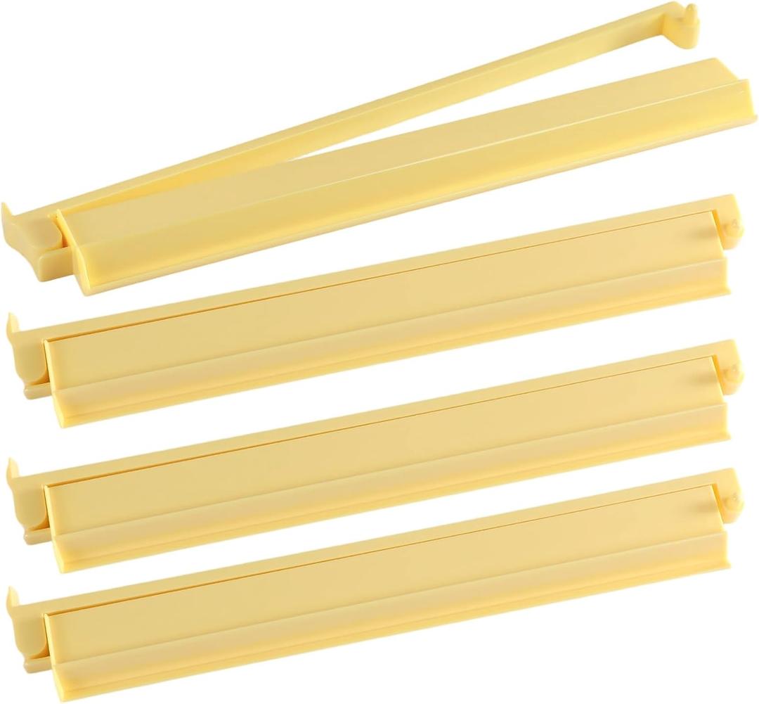 4Pcs Mahjong All-In-One Racks with Pushers, Acrylic American Majiang Tile Holder, Modern Mah Jong Game Rack with Built-In Pushers, Easy Portable American Mahjong Accessories and Gifts(Lemon Yellow)