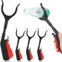 Trash Grabber Tool 4pcs 30cm 12inch Short Grabber Reacher Tool Claw Rubbish Tong Lightweight Portable Grabber for Adults Seniors Litter Pickers Black Red