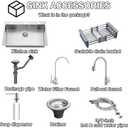 23.6 * 17.7in Drop In Kitchen Sink,Silver Gray Stainless Steel Single Bowl Sink,Topmount Workstation Sink With Pull Out Faucet,Soap Dispenser And Drain Basket