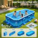 Foldable Pool for Adults with Ground Cloth 115"×65"×22"