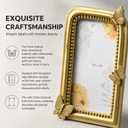 Hand Crafted Antique Gold 5x7 Inch Resin Photo Frame for Home Décor