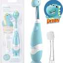 Papablic Toddler Sonic Electric Kids Toothbrush for Ages 1-3 Years, Baby Electric Toothbrush with Cute Dino Cover and Smart LED Timer, 2 Brush Heads (Debby)