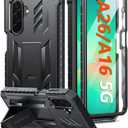 FNTCASE for Samsung Galaxy A26-5G Case: for Galaxy A16-5G Case Military Grade Drop Proof Protection Mobile Cover with Kickstand | Matte Textured Rugged Shockproof Protective Sturdy Phone Case - Black