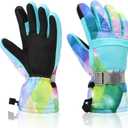 Ski Gloves for Men Women Kids - Waterproof Thermal Winter Snow Gloves, Touchscreen Compatible for Skiing, Snowboarding, Cold Weather, Parent-Child Outdoor Activities (Light Blue, XXS)