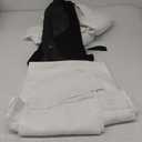 Men's Slim Fit Tuxedo, Shiny Velvet Shawl Collar 3 Piece Suit, Party Jacket Vest Pants & Bow Tie Set (XX-Large, White Paisley Jacquard)