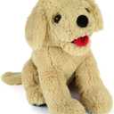 LotFancy Dog Stuffed Animals, 12 inch Cuddly Golden Retriever Stuffed Animals, Sitting Puppy Dog Plush Toy, Birthday Gift for Kids Boys Girls (Beige)
